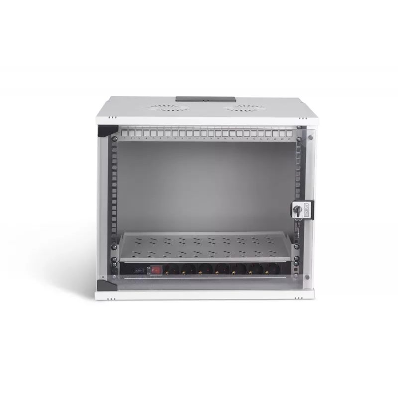 Pie sienas stiprināms tīkla skapis DIGITUS SOHO Pro 19 collu 9U, 540 x 400 mm, IP20, atslēgas slēdzene, 60 kg
