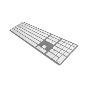 Tastatūra Matias Mac Silver FK418BTS-UK — kompakts dizains, USB savienojums