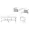TV skapis ar elektrisko kamīnu Cama Meble ONDA 180.5×40×58.0 cm, skaidu plātne, zaļš, brīvi stāvošs vai pie sienas stiprināms