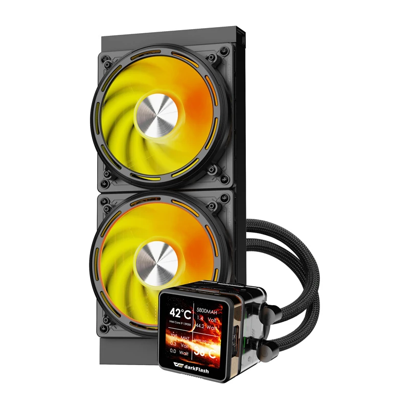 Procesora šķidruma dzesēšana Darkflash DE240 (melna) — 240 mm radiators, AIO šķidruma dzesētājs