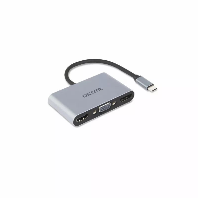DICOTA D32064 mobilās ierīces dokstacija planšetdatoram/smartfonam/klēpjdatoram sudraba krāsā