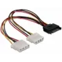SATA 15pin to 2x 4pin Molex female 20cm DeLOCK 65159