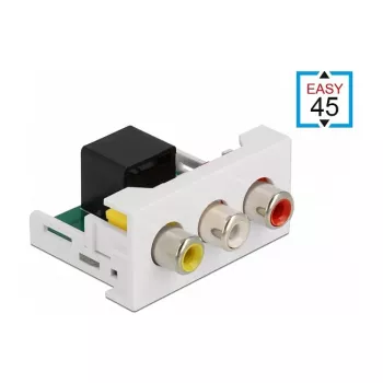 DeLOCK Easy 45 modulis 3 x RCA ligzda uz RJ45 ligzda, ports 22,5 x 45 mm