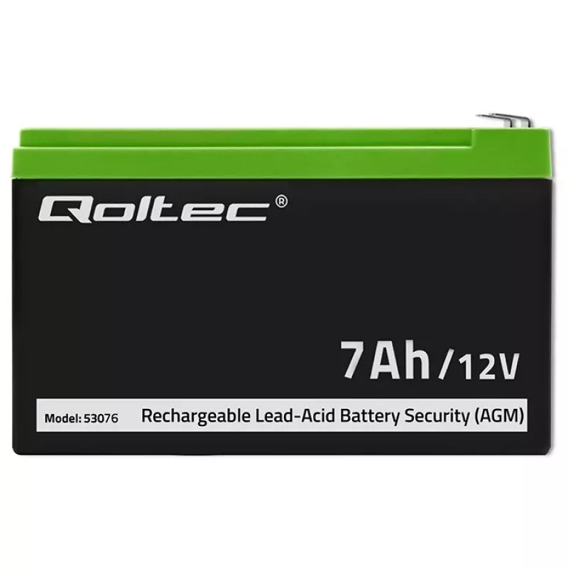 Qoltec 53076 AGM akumulators | 12V | 7Ah | Drošība