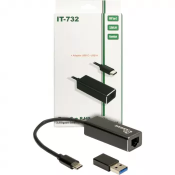 Ethernet adapteris Inter-Tech IT-732 2500 Mbit/s USB Type-C vadu