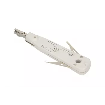 Krone spiedējinstruments Extralink NT-T002, rūdīta tērauda asmens, plastmasas rokturis, bloķēšanas funkcija, pelēks/baltss