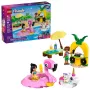 Konstrukciju rotaļlieta LEGO Friends komplekts 42658 Baseina ballīte ar vienradzi un flamingo, tēli un aksesuāri