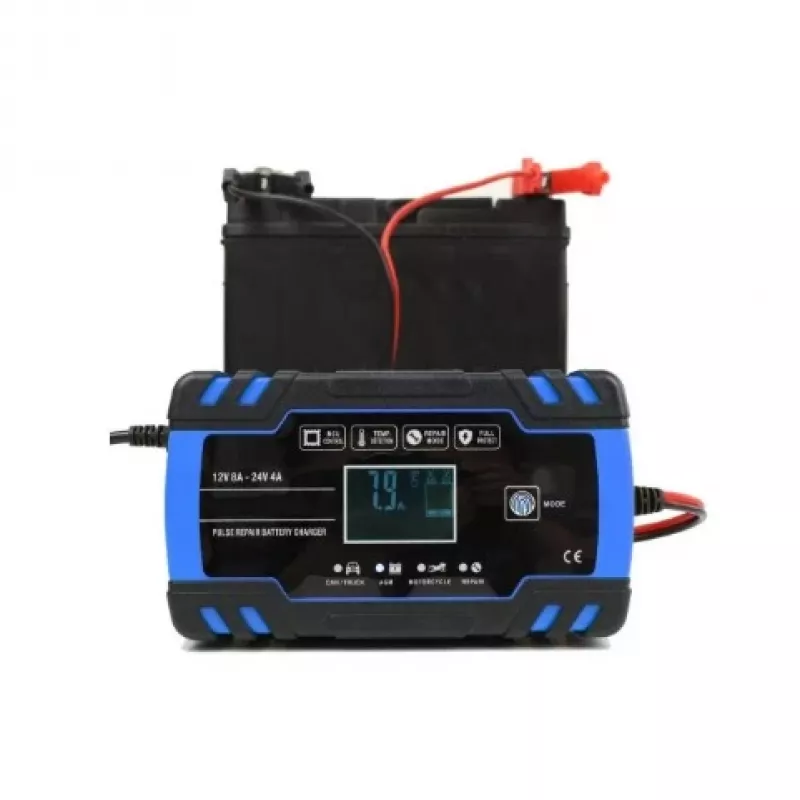 Extralink | Automātiskais lādētājs | 12/24V 8A akumulatoram, zils