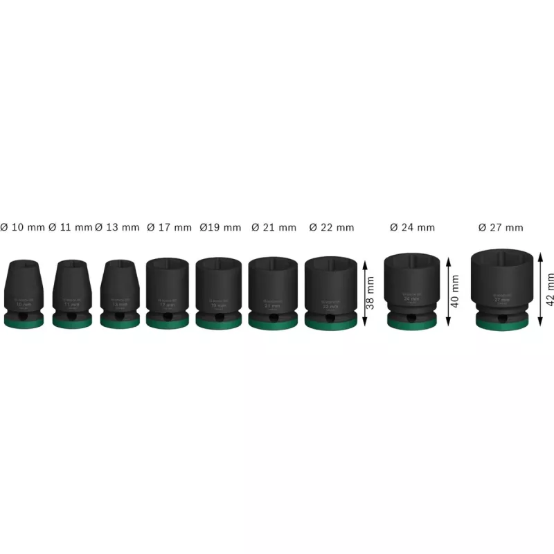 Triecienligzdu komplekts Bosch Powertools PRO 1/2 collas, 9 gab., melns