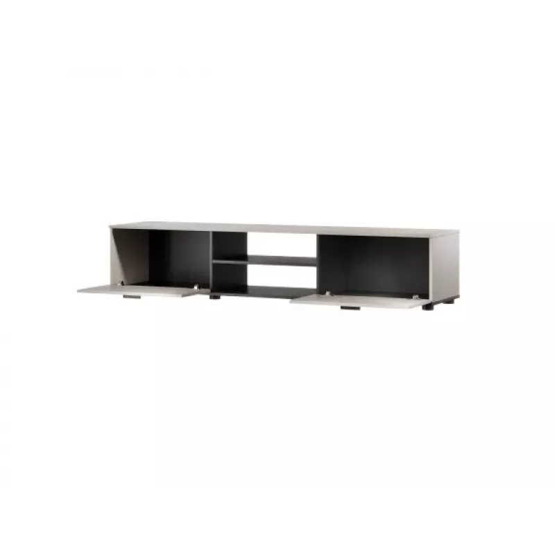 TV skapis Cama Meble SOHO 180x43x37 cm — kašmira krāsas virsma, melns rāmis