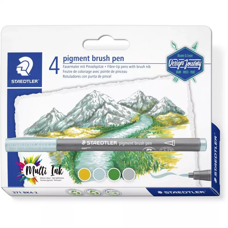 Staedtler pigment brush pen 371 flomāsters zelts 1 gab.