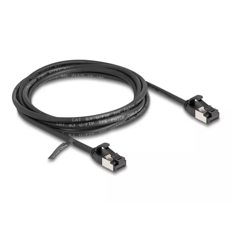 Tīkla kabelis DeLOCK RJ45 kabelis spraudnis uz spraudni Cat.8.1 2 m melns