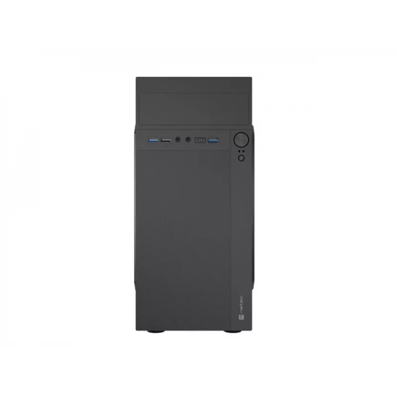 PC Case NATEC Helix Mini Tornis Melns — microATX/Mini-ITX, 3x3,5 collas + 5x2,5 collas, 33 cm GPU, USB-C/USB-A pieslēgvietas