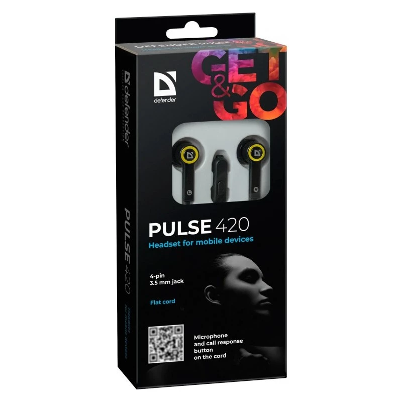 Austiņas Defender Pulse 420 melni-dzeltenas