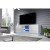 TV cabinet cama meble QIU 160 — MDF balta gloss, 1600×420×570 mm