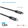 USB-C uz USB-C magnētiskais pītais kabelis FIXED FIXDBM-CC12-GR, USB 2.0, 1,2 m, pelēks