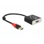 Video kabeļa adapteris DeLOCK 62736 USB Type-A uz HDMI 0.2 m melns
