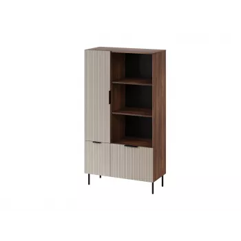 Grāmatplaukts Cama Meble ALMERA Cama 4, valrieksts/kašmira krāsa, 90×42×165 cm