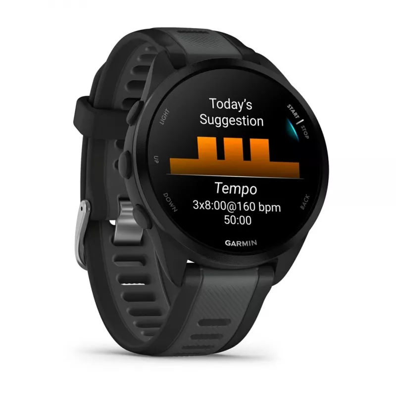 Garmin Forerunner 165 Music - Melns - Sporta pulkstenis ar siksniņu - Silikons - Slānekļpelēks - Plaukstas locītavas izmērs: 126-203 mm - Displejs 3 cm (1,2) (010-02863-30)