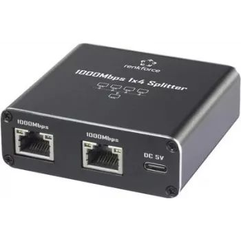 Renkforce RF-GES-400 tīkla komutators RJ45 4 portu USB barošanas avots (RF-6739680)