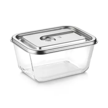 Caso stikla vakuuma trauks ar plastmasas vāku | VacuBoxx nerūsējošā tērauda XL | Caurspīdīgs