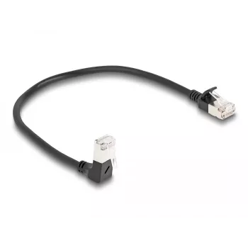 Tīkla kabelis DeLOCK RJ45 Cat.6A 0,25 m, melns