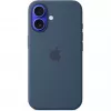Silikona maciņš Apple iPhone 16 MagSafe Denim vāciņš zils 6,1 colla