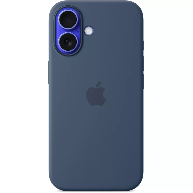 Silikona maciņš Apple iPhone 16 MagSafe Denim vāciņš zils 6,1 colla