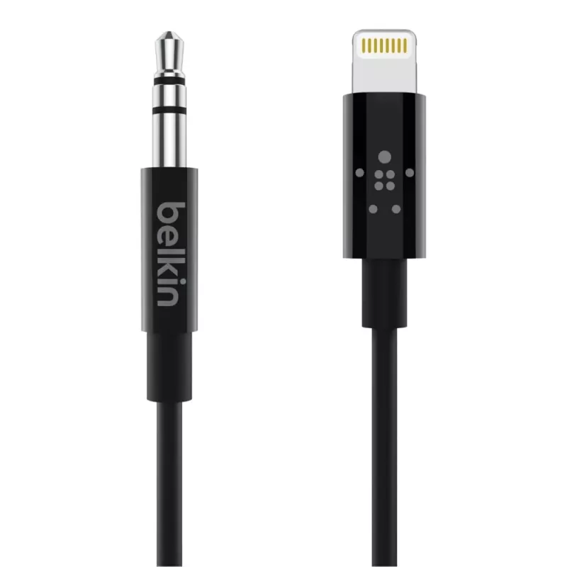 Belkin Kabel Lightning auf Kopfhöreranschluss - Lightning männlich bis Stereo Mini-Klinkenstecker männlich - 91.4 cm - Schwarz - für Apple iPhone (Lig