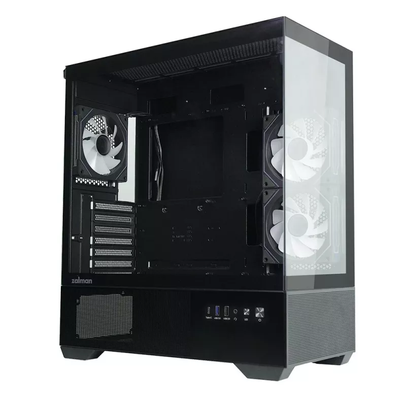 PC korpuss CHRONIX V2 Mid Tower ARGB ventilators x3 melns