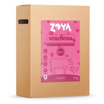 Sausā suņu barība ZOYA ColdPRO Beef 9 kg — pilnvērtīga pieaugušo suņu sausā barība, 27% olbaltumvielu, 9,5% tauku, bez lipekļa, bez cukura