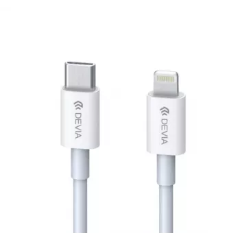 USB-C uz Lightning kabelis Devia Smart Series PD 18W — balts, MFi sertificēts