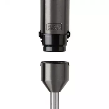 Iegremdējamais blenderis Melns & Decker BXHBA1200E — rokas blenderis 1200 W, 4 asmeņi no nerūsējošā tērauda, turbo režīms, noņemamas daļas, melns
