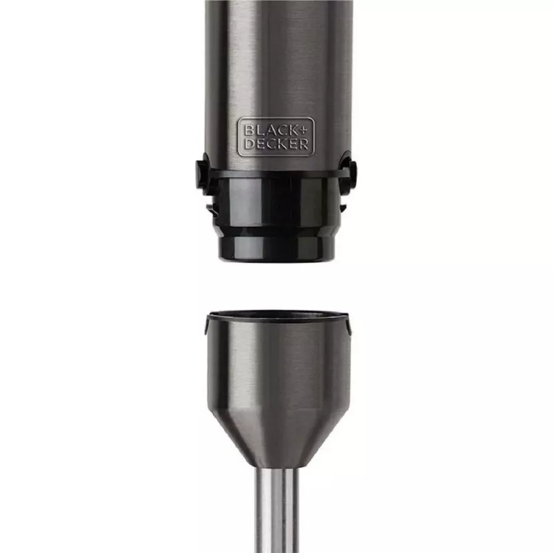 Iegremdējamais blenderis Melns & Decker BXHBA1200E — rokas blenderis 1200 W, 4 asmeņi no nerūsējošā tērauda, turbo režīms, noņemamas daļas, melns