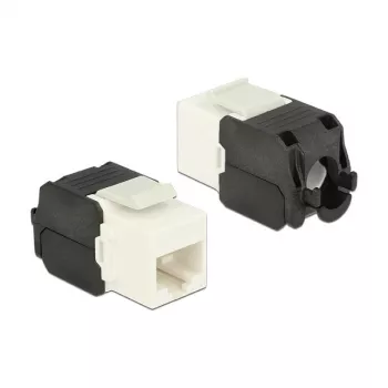 Keystone modulis DELOCK 86266, RJ-45 uz LSA, melns/balts, 16×37,8×22,5 mm
