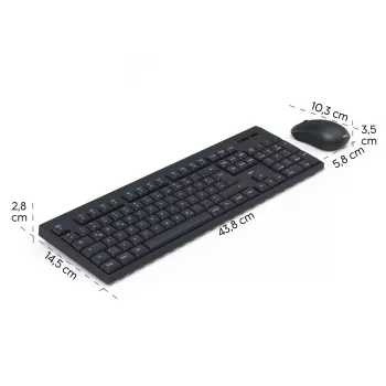 Bezvadu tastatūras un peles komplekts WKM-100 melns