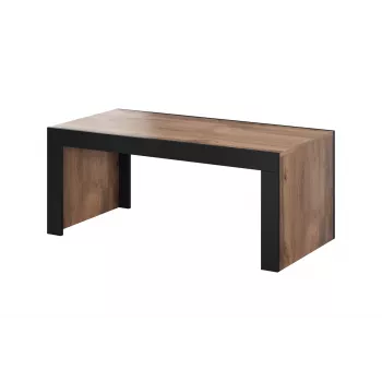 Kafijas galds Cama Meble MILA 120x60x50 cm Wotan ozola virsma, melns rāmis