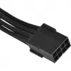 SilverStone SST-PP07-PCIB pagarinātājkabelis PCIe 8 kontaktu uz PCIe 6+2 kontaktu, 25 cm, melns
