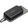 Powerbank 20.000 mAh, integrēts USB-C kabelis 13 cm, 30 W (melns, 20 Ah, 1x USB-A, 2x USB-C, PD, QC)