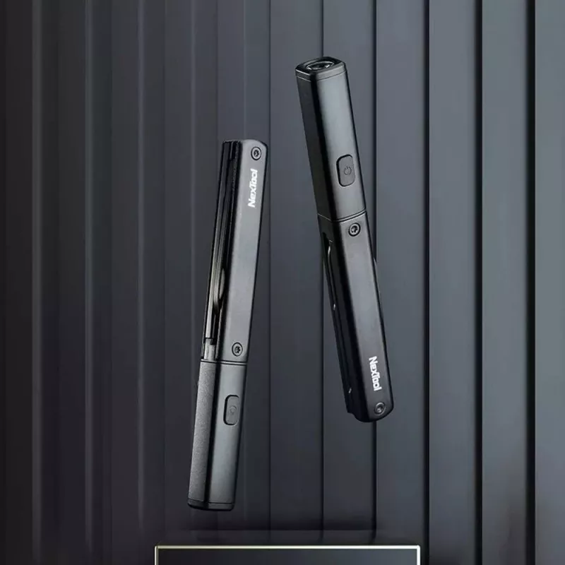 Daudzfunkciju lukturītis-pildspalva Nextool NE20026 — LED 50 lm, 90 min darbības laiks, nerūsējošā tērauda nazis, šķēres, USB-C, alumīnijs, 125×15 mm, 38 g