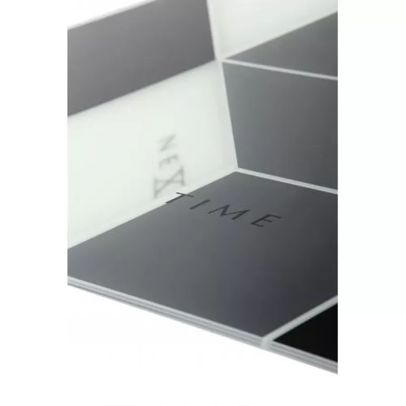 NeXtime klok 8171 Cubic, 43.5x37 cm, pie sienas stiprināms, Melns/ Balts/ Pelēks