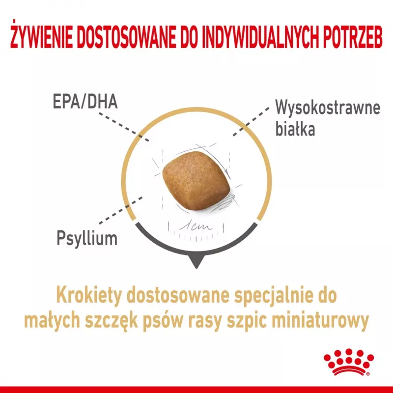 Sausā suņu barība Royal Canin Pomeranian Adult 3 kg — mazšķirnes formula pieaugušiem Pomerānijas špicam