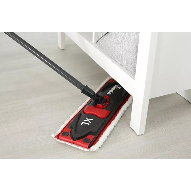 VILEDA mops Ultramax XL Box — mazgājama mikrošķiedra, 360° rotējoša galva, salokāms, cietām grīdām