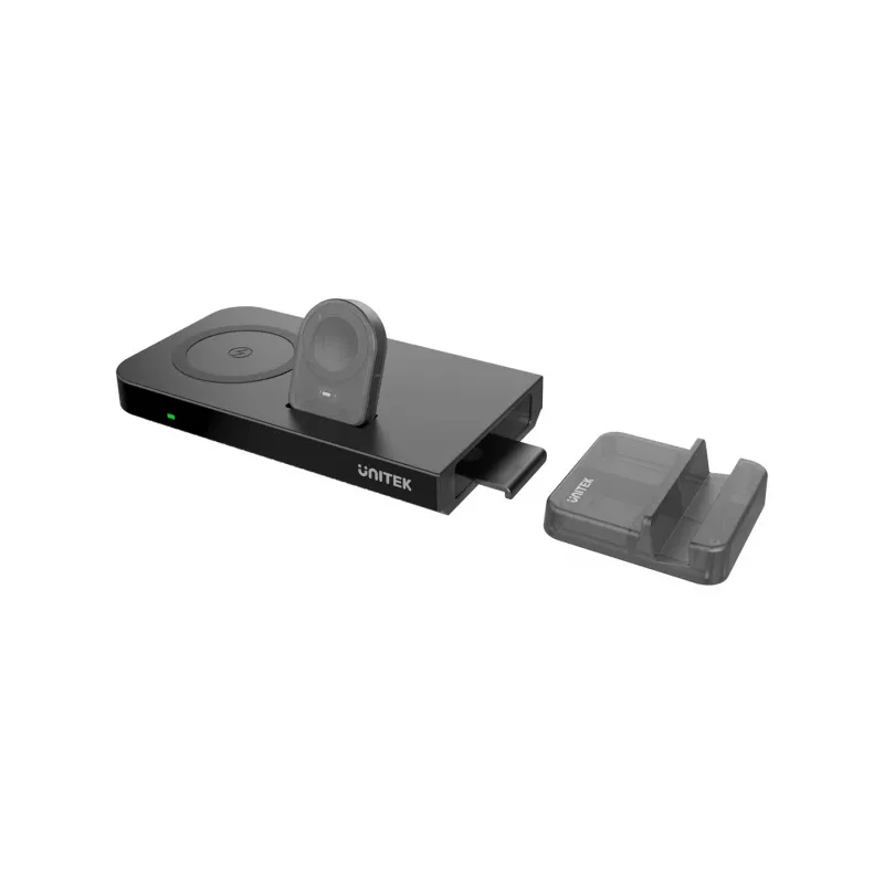 UNITEK MagMighty Combo 5 austiņas viedtālrunis viedpulkstenis melns USB bezvadu uzlāde ātrā uzlāde