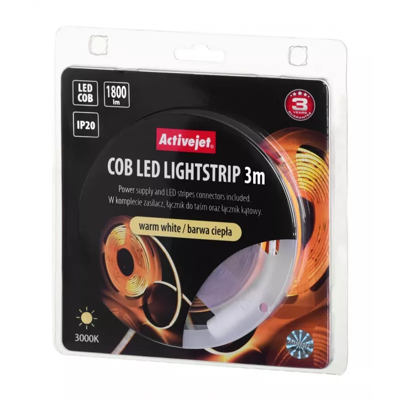 Activejet AJE-COB 3m ciep gaismas lente Universāla gaismas lente Iekštelpām