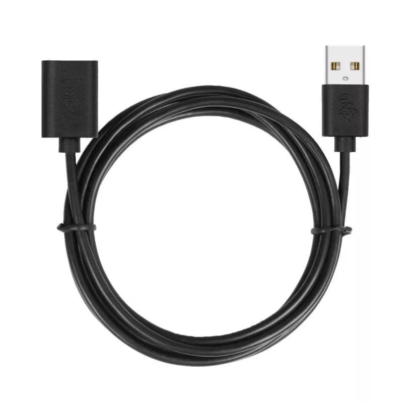 USB pagarinātājs AM-AF 1,8 m melns