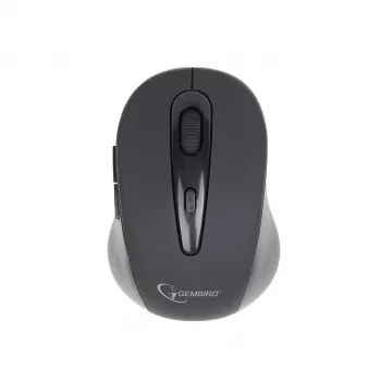 Bezvadu Bluetooth optiskā pele GEMBIRD MUSWB2 — labročiem, 1600 DPI, 6 pogas, melna/pelēka, AAA baterijas