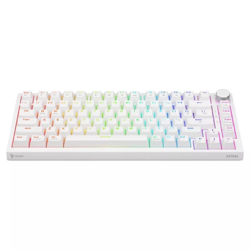 Savio ASTRAL WHITE JADE tastatūra Gaming USB QWERTY US International