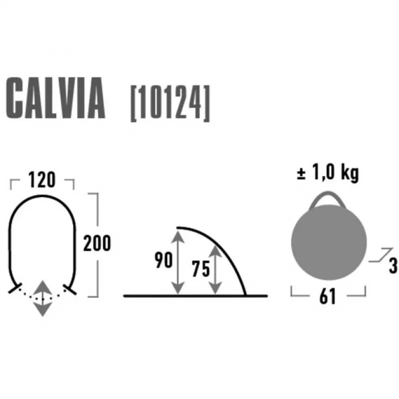 Kupolveida telts High Peak Calvia zila pelēka 2000x1200x900mm