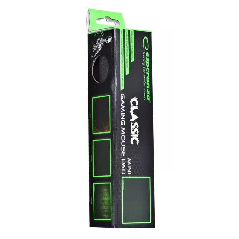 Peļu paliktnis ESPERANZA EGP101K — spēļu peļu paliktnis, 250×200×2 mm, plastmasa, melns